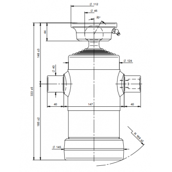 Teleskopski cilinder 5 stopenj 8 ton 840 mm s kroglo 3091S